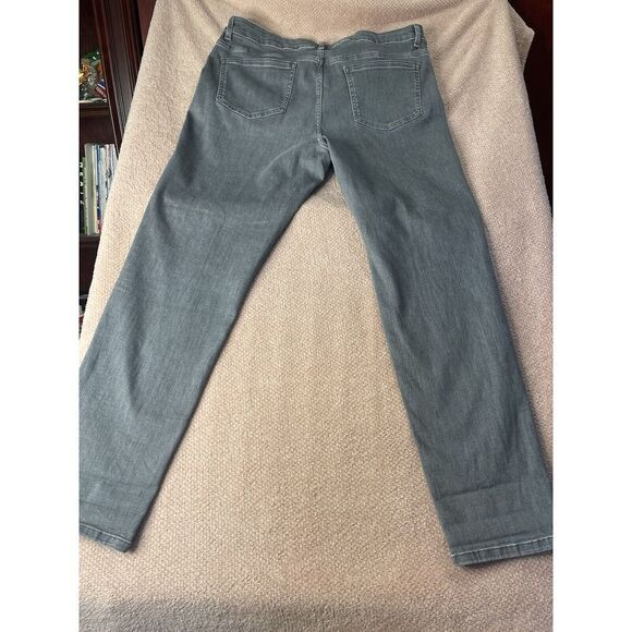 J Jill Denim Boyfriend Straight Leg Ankle Gray Washed Jeans Stretch Waist Sz 14 - Picture 6 of 6